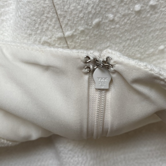 Loft Sleeveless Textured Tweed V Neck Cotton Shift Career Dress White Size 8 - Picture 16 of 16